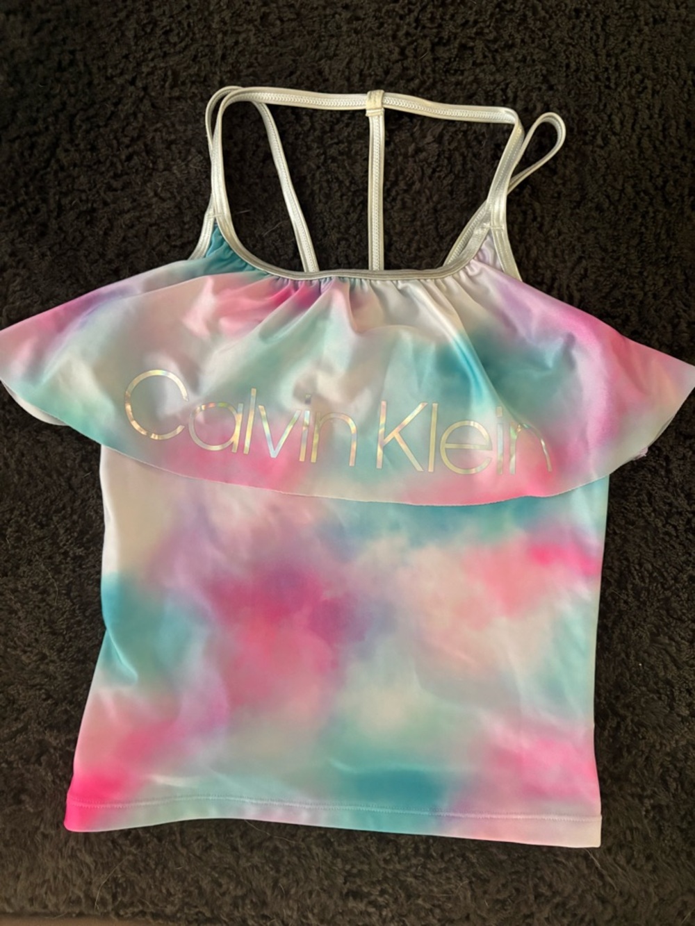 Calvin Klein Swimwear Top with Aqua Accent